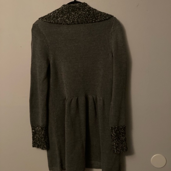 Black 3/4 length sweater with lamb look collar and cuffs - Picture 2 of 3